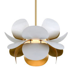 Ginger Chandelier By Corbett Lighting - Dimmable Elegant Design With Opal Glass Shades, Gold Leaf Finish