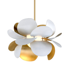Ginger Mini Chandelier by Corbett Lighting – Elegant Gold Leaf Finish, Dimmable, 12" Height, Nature-Inspired Design
