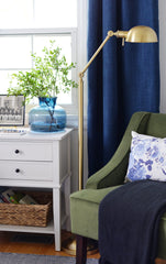 Girard 56" Dimmable Floor Lamp in Vintage Brass by Hudson Valley Lighting - Elegant Task Lighting