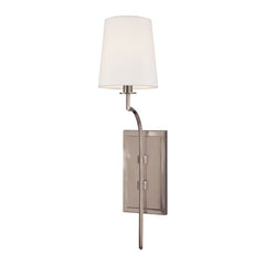 Glenford Sconce by Hudson Valley Lighting, 22" Tall, Faux Silk Shade, 60 Watts, Multiple Finish Options
