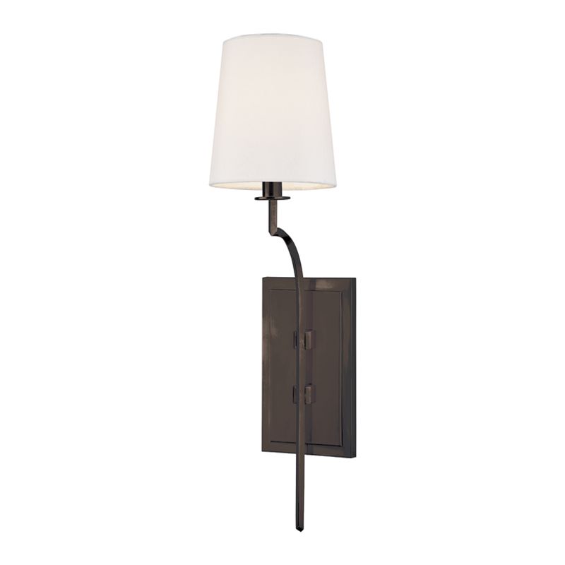 Glenford Sconce by Hudson Valley Lighting, 22" Tall, Faux Silk Shade, 60 Watts, Multiple Finish Options
