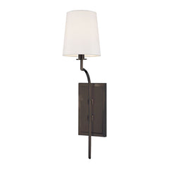 Glenford Sconce by Hudson Valley Lighting, 22" Tall, Faux Silk Shade, 60 Watts, Multiple Finish Options