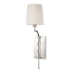 Glenford Sconce by Hudson Valley Lighting, 22" Tall, Faux Silk Shade, 60 Watts, Multiple Finish Options