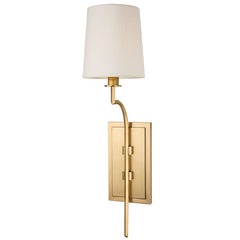 Glenford Sconce by Hudson Valley Lighting, 22" Tall, Faux Silk Shade, 60 Watts, Multiple Finish Options