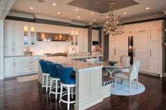 Graffiti Medium Chandelier by Corbett Lighting, 9 Bulbs, Adjustable 51"-90.5", Silver Leaf & Stainless Steel
