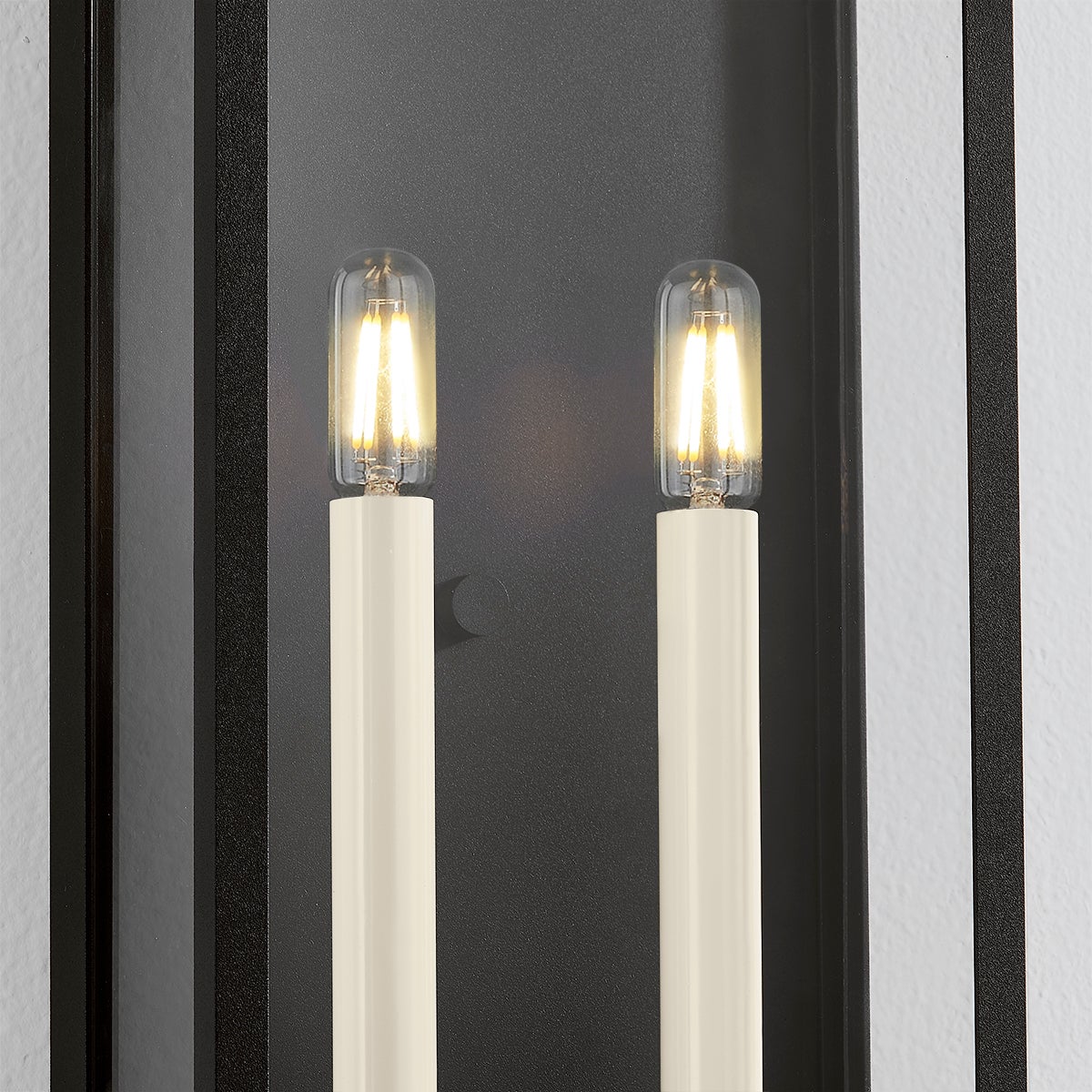 Gridley 22.25" Large Outdoor Wall Sconce, Candelabra E12 Base, Weather-Resistant, Textured Black Finish