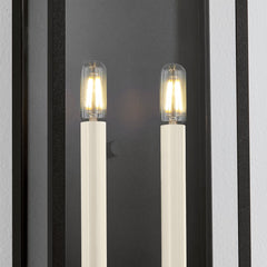 Gridley 22.25" Large Outdoor Wall Sconce, Candelabra E12 Base, Weather-Resistant, Textured Black Finish