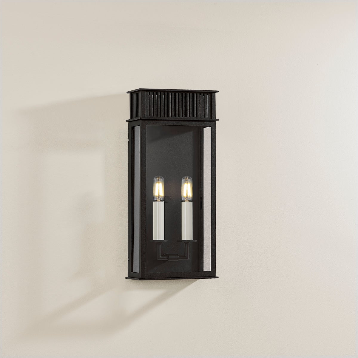 Gridley 2-Light Medium Outdoor Wall Sconce by Troy Lighting, Textured Black Finish, ETL Wet Rated