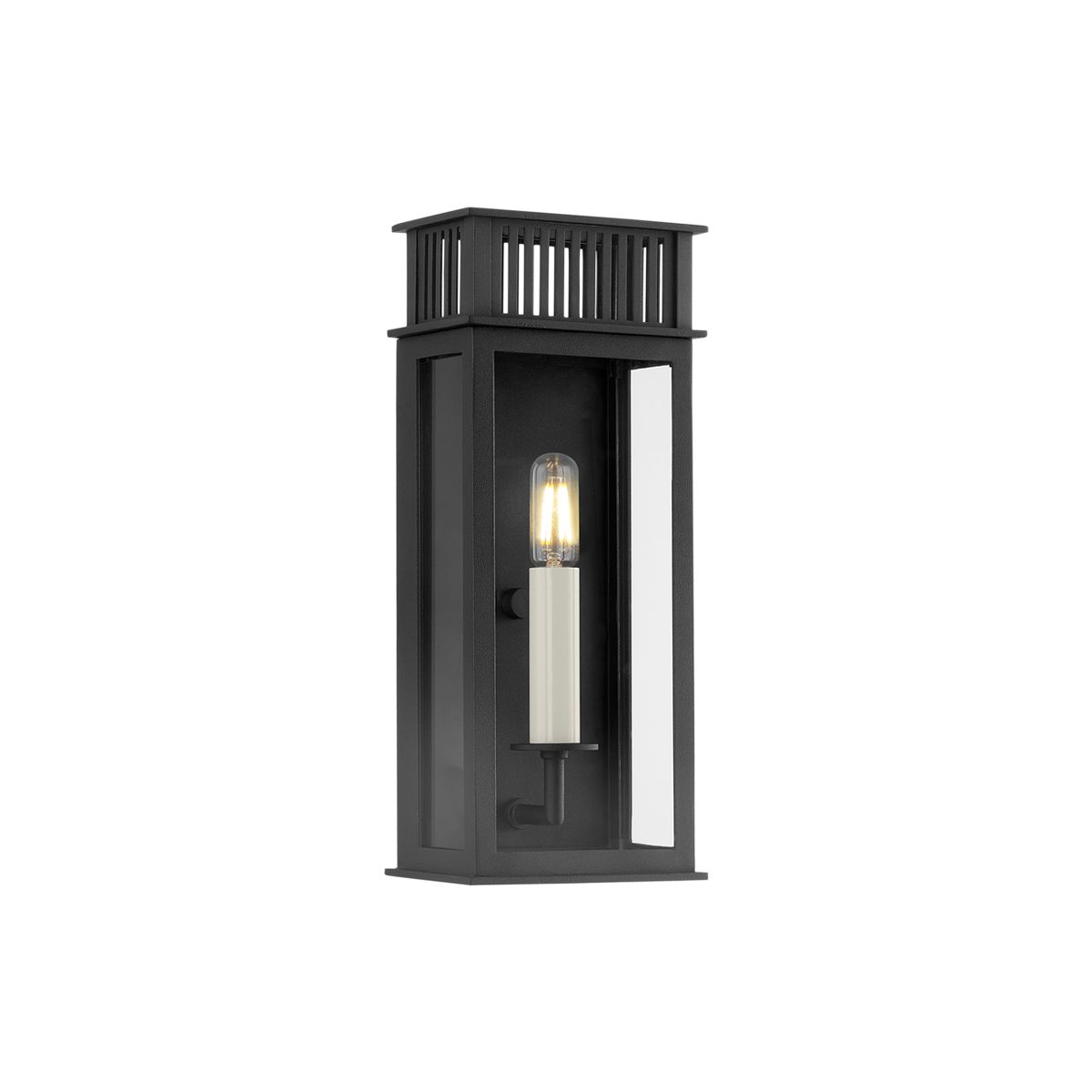 Gridley Outdoor Wall Sconce by Troy Lighting, ETL Wet Rated, Dimmable, Textured Black Finish, 13.25" H