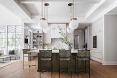 Gunther Large Pendant Light by Hudson Valley Lighting, Modern Opal Glass Shade, 22.5"-79.5" Adjustable Height