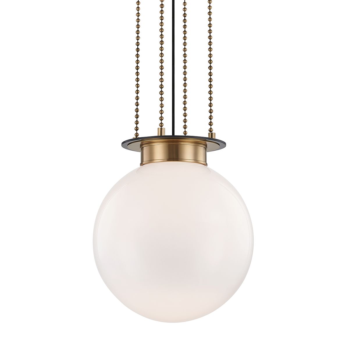 Gunther Large Pendant Light by Hudson Valley Lighting, Modern Opal Glass Shade, 22.5"-79.5" Adjustable Height