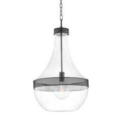 Hudson Valley Lighting 1817 Hagen Large Pendant Light with Clear Genie Shade, Dimmable, 60W E26 Base