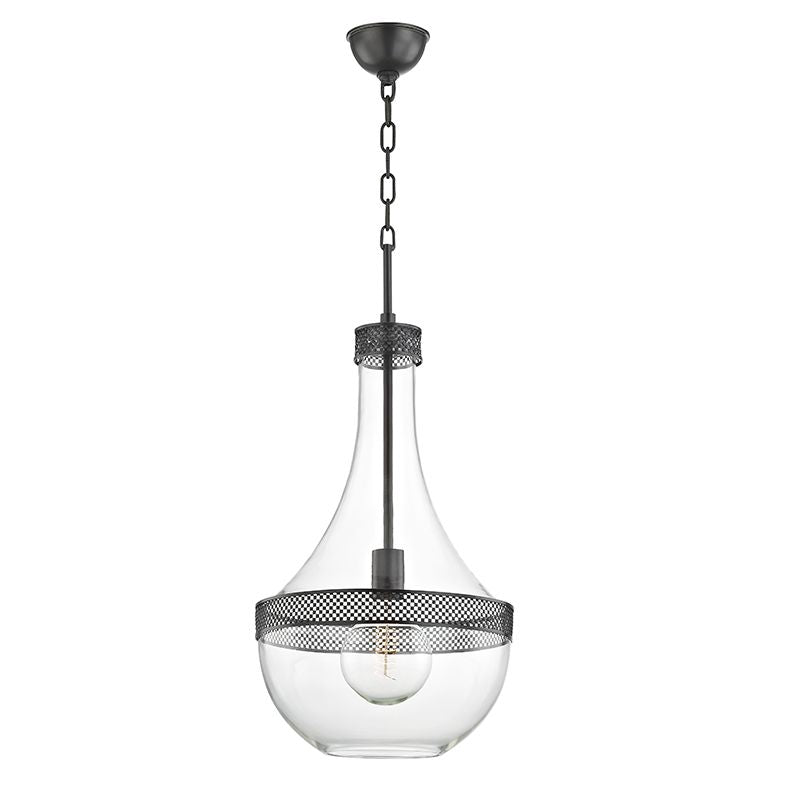 Hudson Valley Lighting Medium Hagen Pendant 1814, Aged Old Bronze, Opal Glass Shade, Adjustable Height