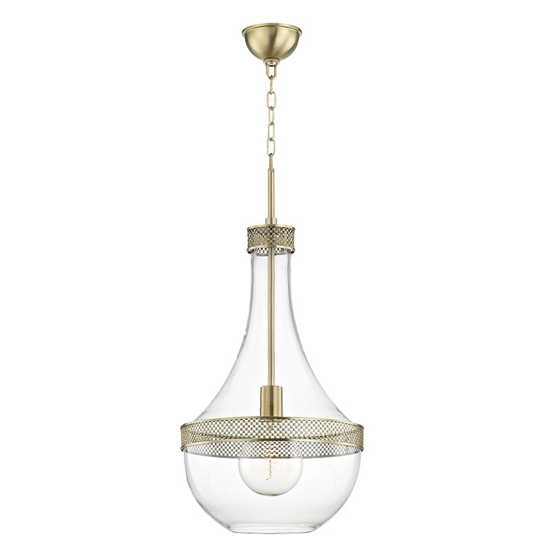 Hudson Valley Lighting Medium Hagen Pendant 1814, Aged Old Bronze, Opal Glass Shade, Adjustable Height