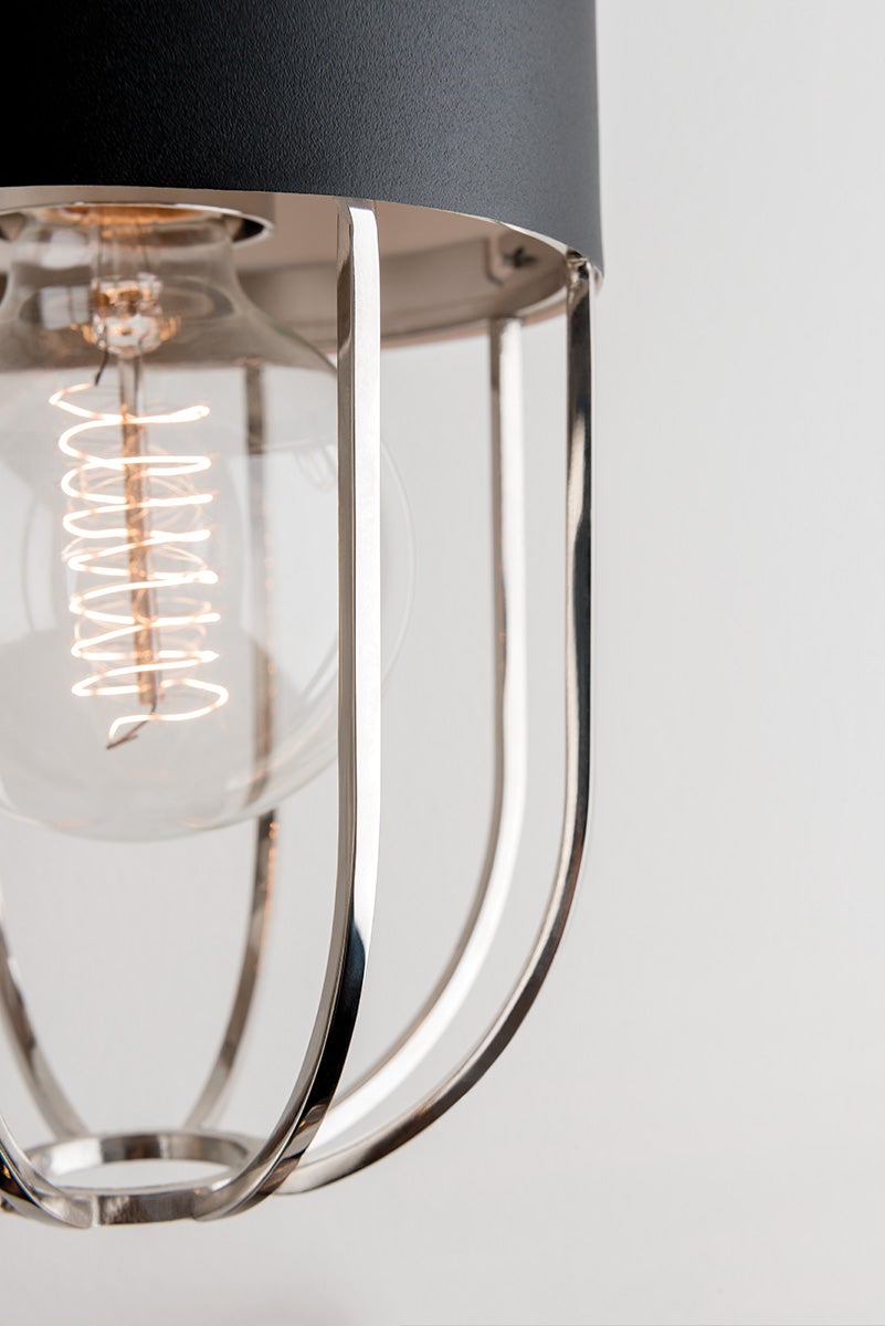 Mitzi Haley Sconce 13.5" Aged Brass & Black Wall Light, Dimmable, Vintage-Inspired Design