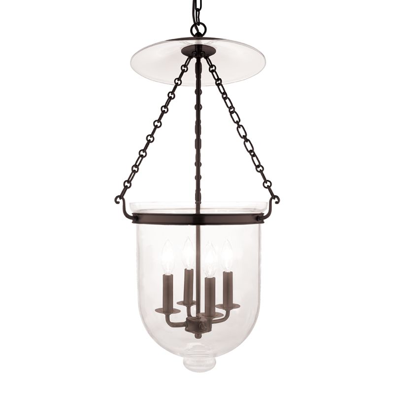 Hampton Large Pendant Light by Hudson Valley Lighting | Glass Shade, Dimmable, Aged Brass & Old Bronze