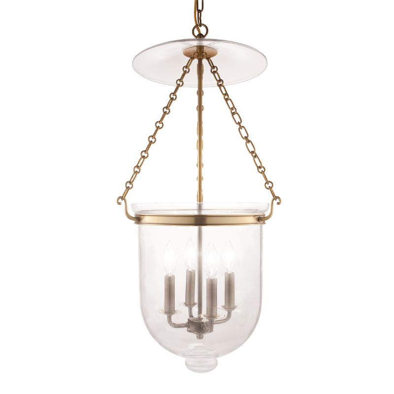 Hampton Large Pendant Light by Hudson Valley Lighting | Glass Shade, Dimmable, Aged Brass & Old Bronze