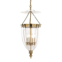 Hudson Valley Lighting Hanover Large Pendant 34" Clear Glass Shade Aged Brass Elegance