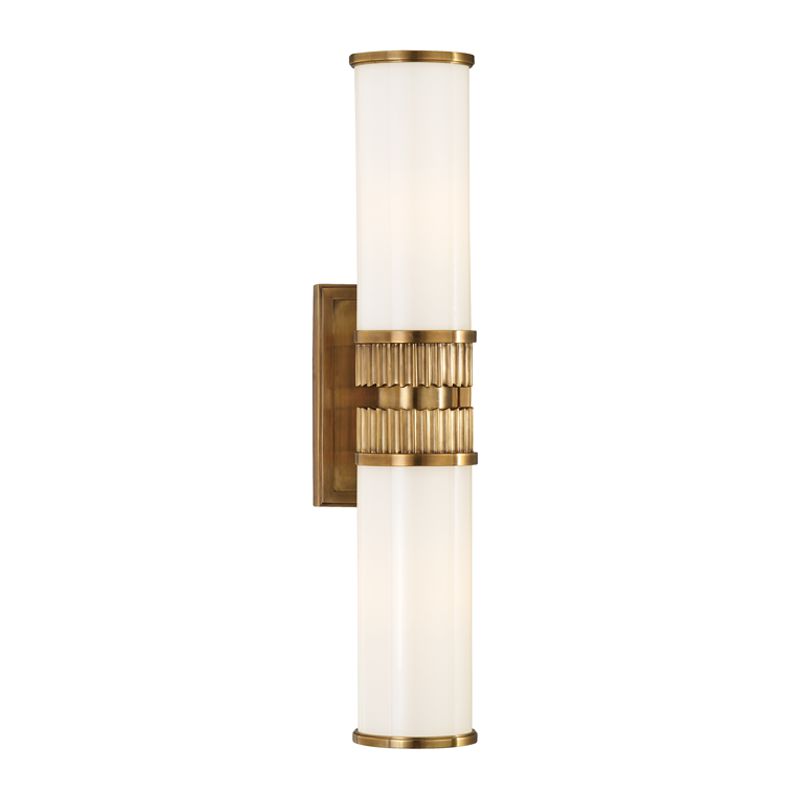 Harper Vanity Light 2-Light Fixture by Hudson Valley Lighting in Aged Brass, Antique Nickel, Polished Nickel