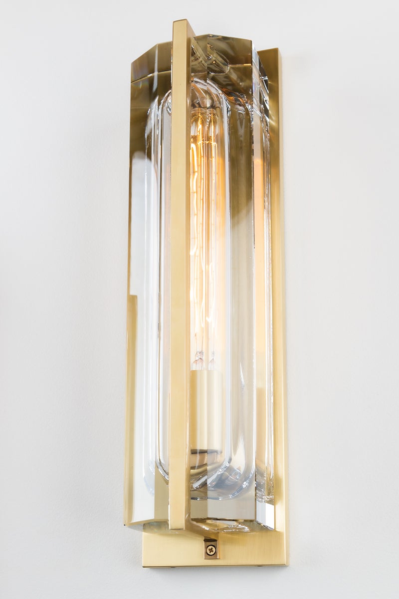 Hawkins Sconce 1731 by Hudson Valley Lighting - Elegant Rectangular Frame, Black & White Marble, Dimmable