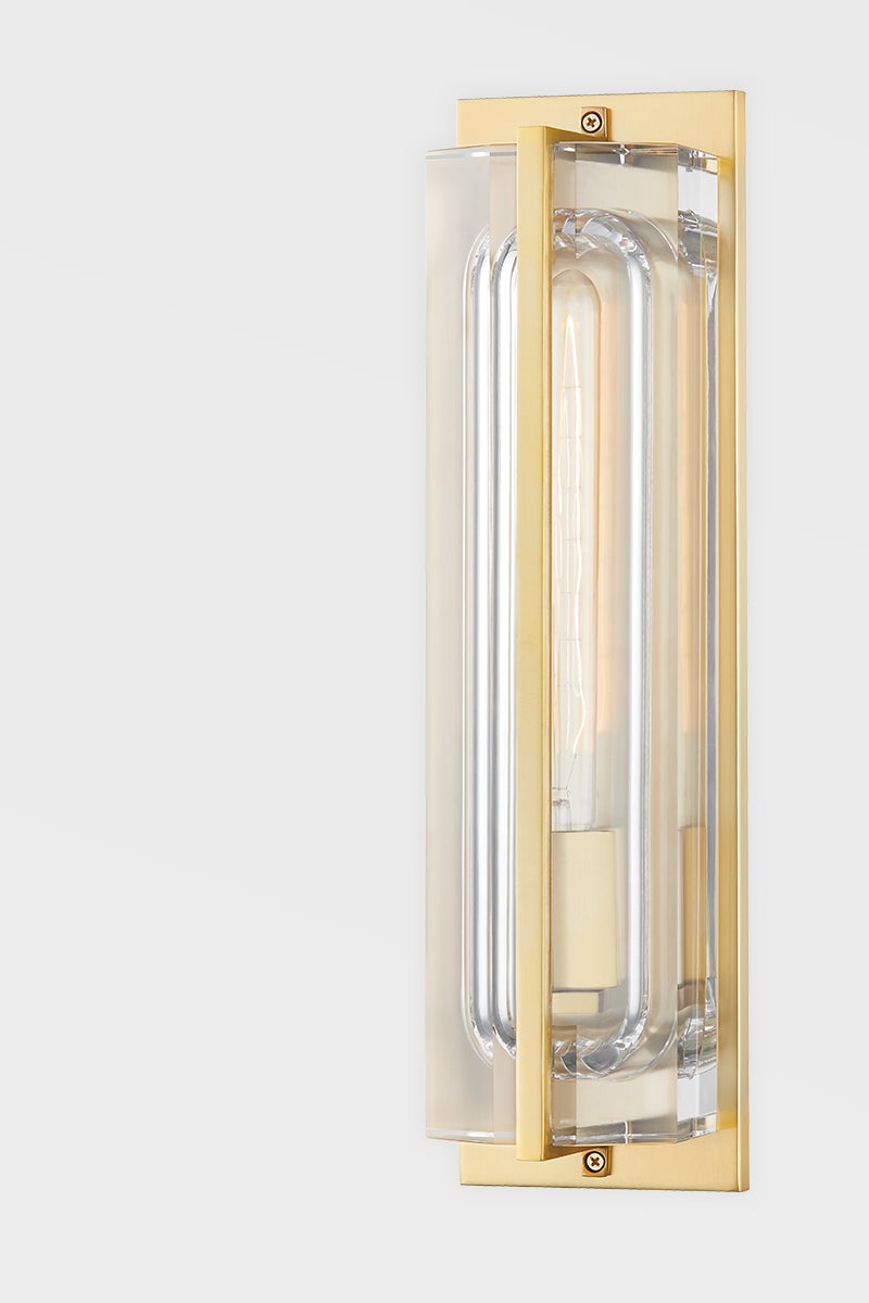 Hawkins Sconce 1731 by Hudson Valley Lighting - Elegant Rectangular Frame, Black & White Marble, Dimmable