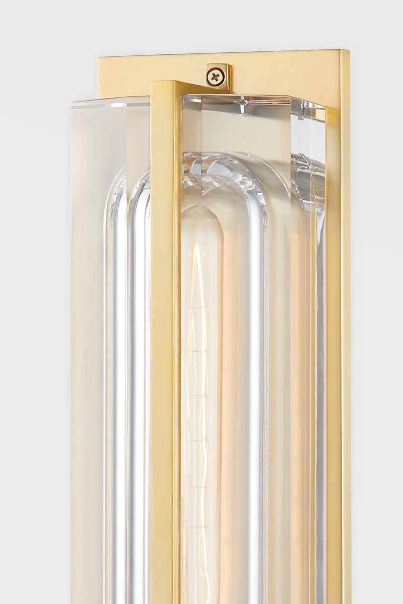 Hawkins Sconce 1731 by Hudson Valley Lighting - Elegant Rectangular Frame, Black & White Marble, Dimmable