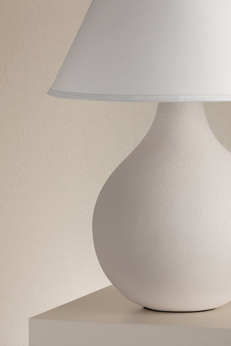 Helena Table Lamp by Mitzi - 25" Tall, Aged Brass & Matte White, Dimmable, Elegant Design