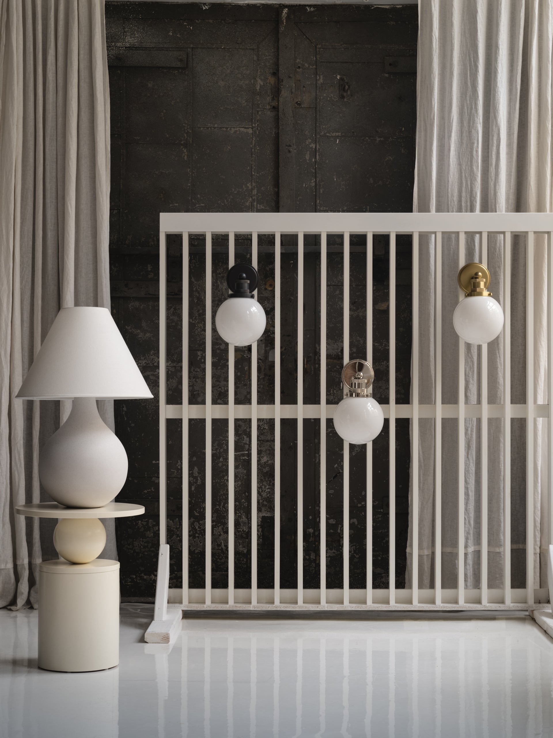 Helena Table Lamp by Mitzi - 25" Tall, Aged Brass & Matte White, Dimmable, Elegant Design