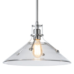 Henry Medium Glass Shade Pendant Light by Hubbardton Forge, Dimmable, Customizable Finishes, UL Damp Rated