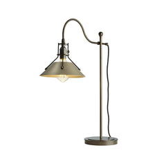 Hubbardton Forge Henry Industrial Table Lamp with Copper-Riveted Shade, Dimmable Lighting Options