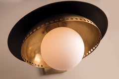 Herkimer Sconce 17" Height by Hudson Valley Lighting in Aged Brass with Opal Glass Shade