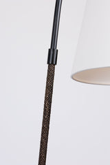 Holliston 64-Inch Floor Lamp by Troy Lighting, Dimmable, Modern Forged Iron Design with White Linen Shade