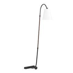 Holliston 64-Inch Floor Lamp by Troy Lighting, Dimmable, Modern Forged Iron Design with White Linen Shade