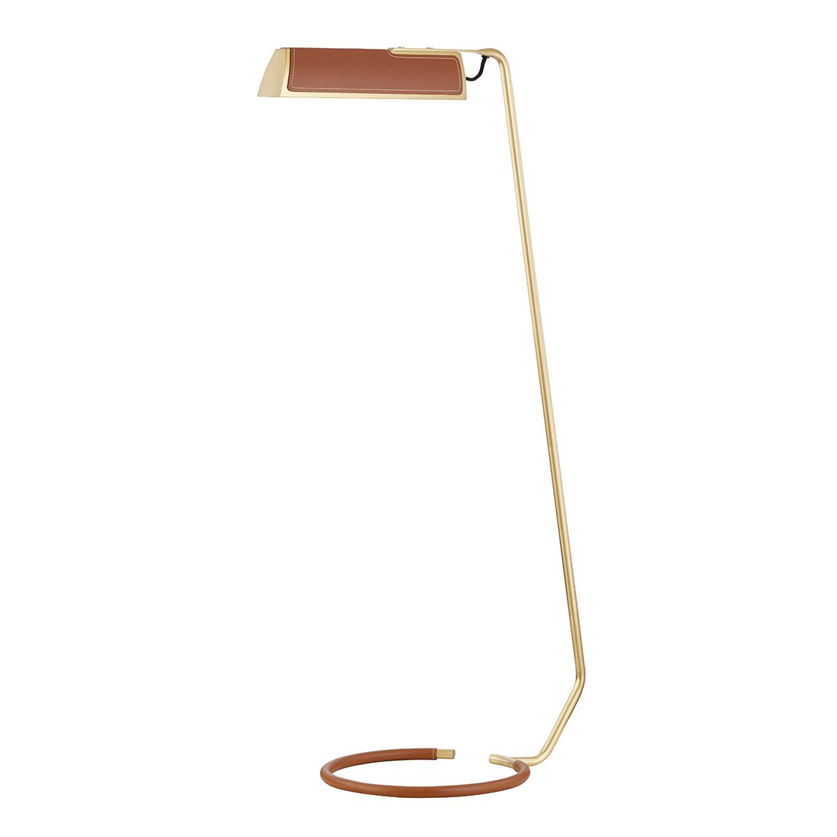 Holtsville Floor Lamp by Hudson Valley Lighting, Aged Brass, Adjustable Brightness, UL Damp Rated
