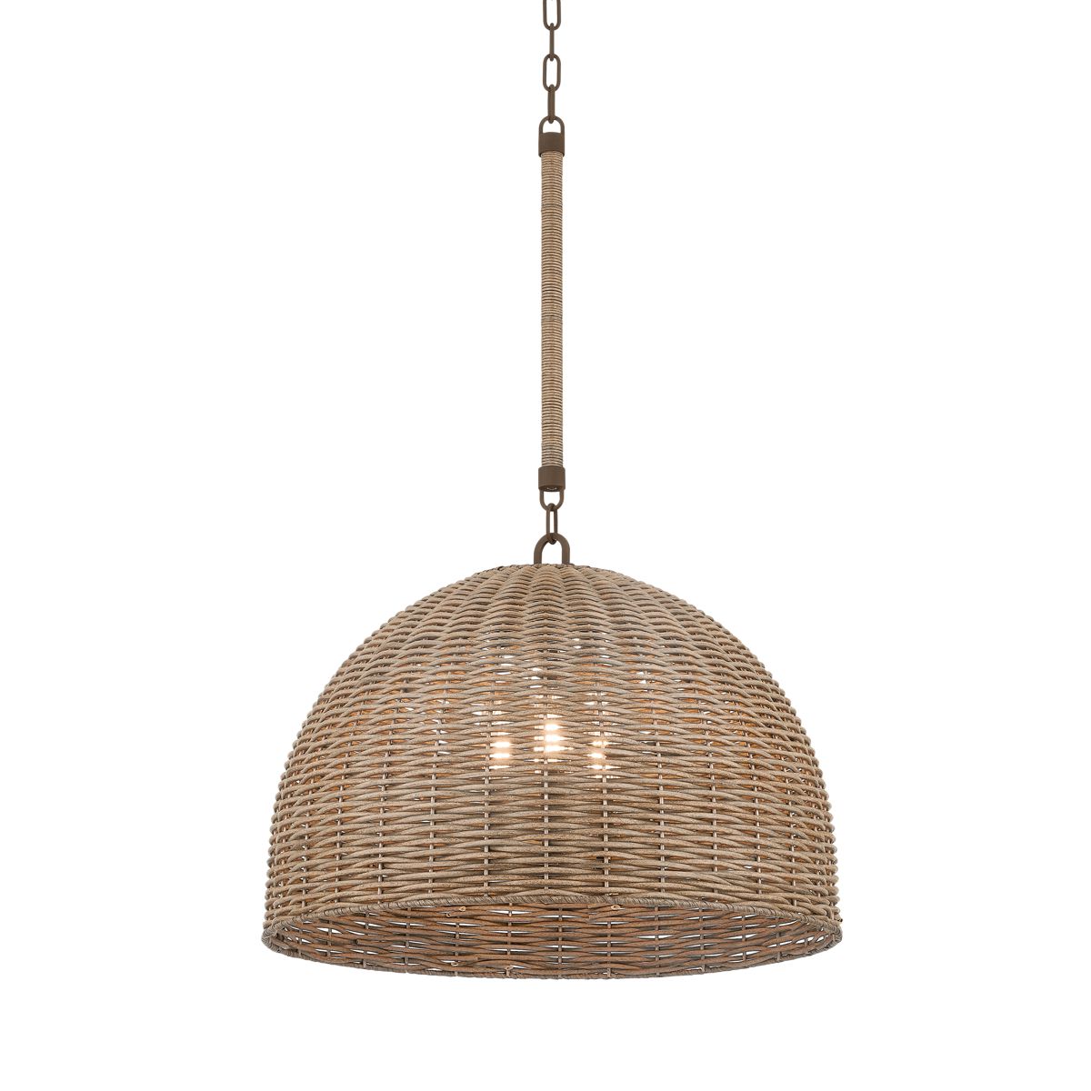 Huxley Outdoor Pendant by Troy Lighting, 3-Bulb, Adjustable Hanging Height, UL Wet Rated, Textured Bronze Finish