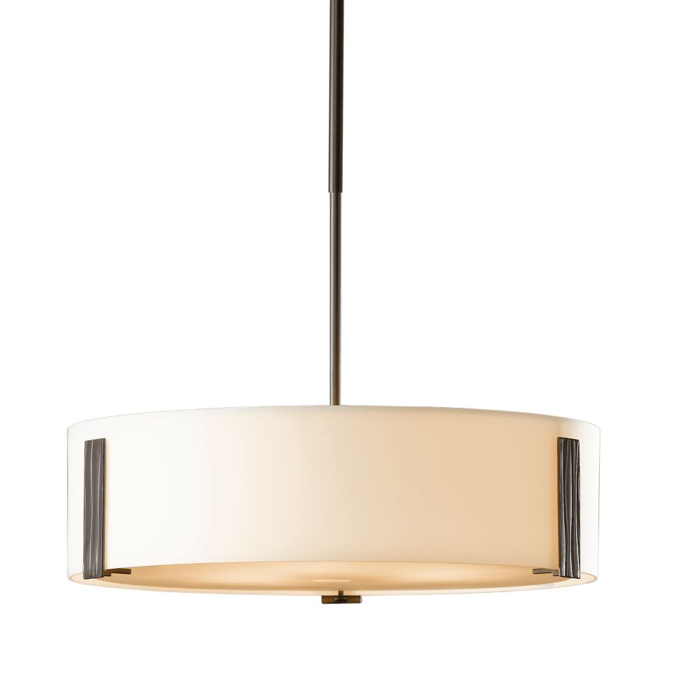Hubbardton Forge Impressions Pendant Light 136753 - Handcrafted Modern Design in Forged Steel and Opal Glass