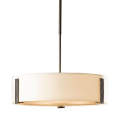 Hubbardton Forge Impressions Pendant Light 136753 - Handcrafted Modern Design in Forged Steel and Opal Glass