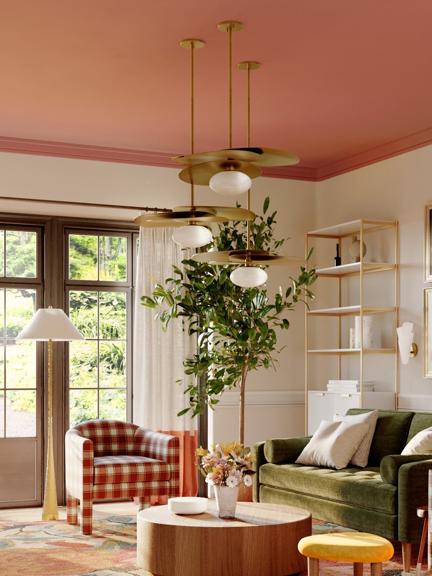 Mitzi Indie Floor Lamp, 64" Tall Dimmable Aged Brass Design with White Linen Shade, UL Rated
