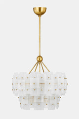 Jacik Chandelier By Troy Lighting, 6-Light Vintage Gold Leaf Finish, Dimmable, Adjustable Height