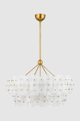 Jacik 8-Light Large Chandelier by Troy Lighting with Vintage Gold Leaf Finish and Opal Glass Shades