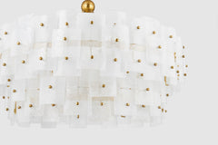 Jacik 8-Light Large Chandelier by Troy Lighting with Vintage Gold Leaf Finish and Opal Glass Shades