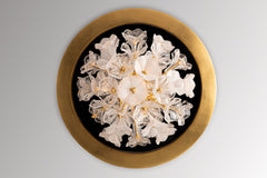Jasmine Ceiling Light – Elegant Floral Design, 21.75" Wide, Gold Leaf Finish, Dimmable, UL Dry Rated