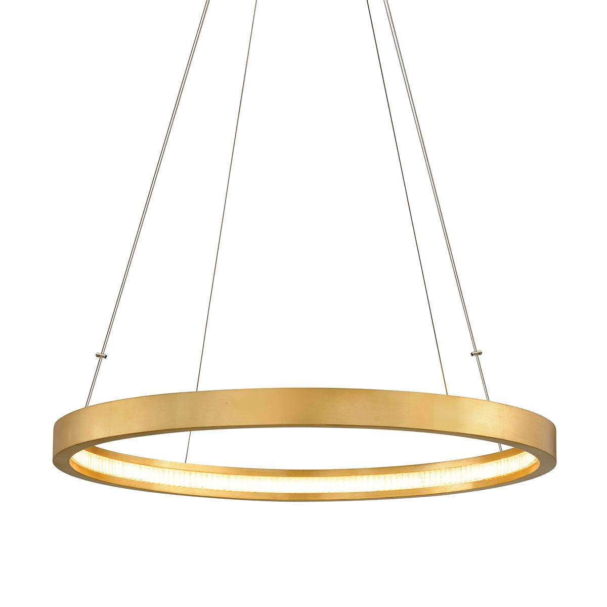 Jasmine LED Ring Chandelier 4075 Lumens Gold Leaf Finish Adjustable Height Dimming Feature
