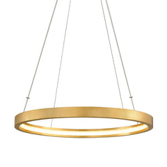 Jasmine LED Ring Chandelier 4075 Lumens Gold Leaf Finish Adjustable Height Dimming Feature