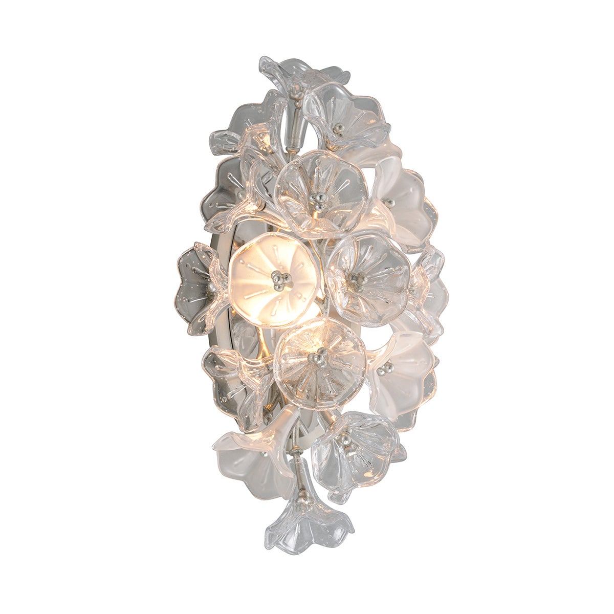 Jasmine Sconce by Corbett Lighting – Elegant Floral Design, Dimmable, 12.25”H x 21.75”W, Gold/Silver Leaf Finish