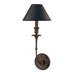 Jasper Sconce 18.75"H by Hudson Valley Lighting with Dimmable Black Parchment Shade and Gold Foil Lining