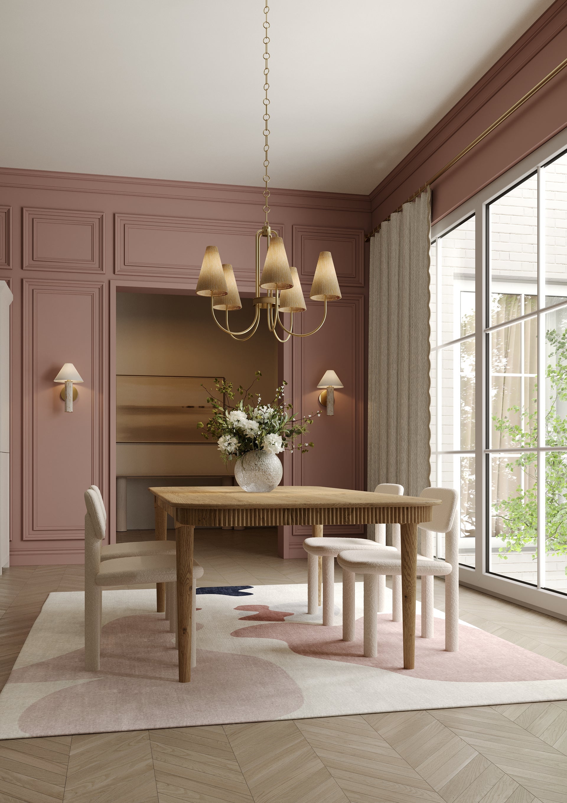 Mitzi Clover Wall Sconce H1027101-AGB - Elegant Aged Brass, Dimmable, White Linen Shade