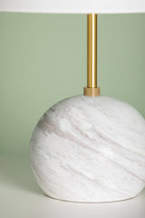 Jewel Table Lamp HL864201-AGB by Mitzi, Dimmable Aged Brass Finish with White Linen Shade, 16" Tall