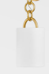 Kansa Sconce 20.75" High Vintage Brass Wall Light With Dimmable Capability & White Linen Shade
