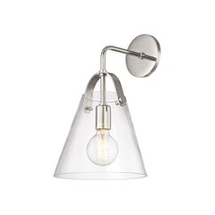 Mitzi Karin Sconce H162101 - Elegant Clear Glass Wall Light in Aged Brass & Polished Nickel Finishes